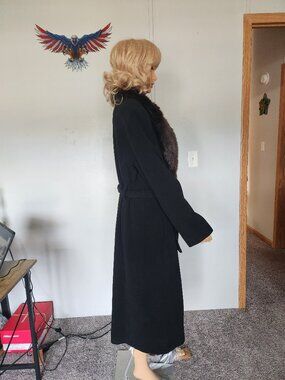 #786 Wool blend/faux fur coat
